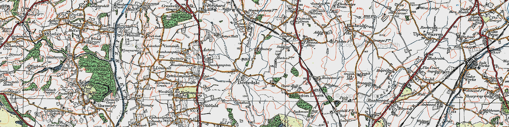 Old map of Doverdale in 1920