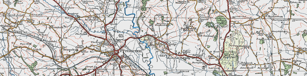 Old map of Doveridge in 1921