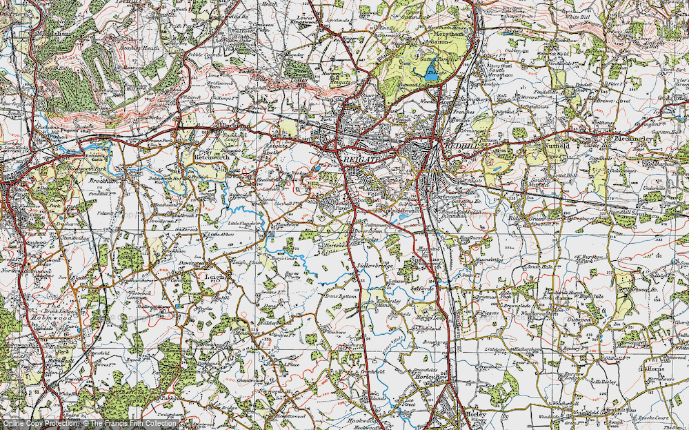 Old Map of Doversgreen, 1920 in 1920
