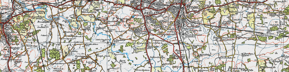 Old map of Doversgreen in 1920