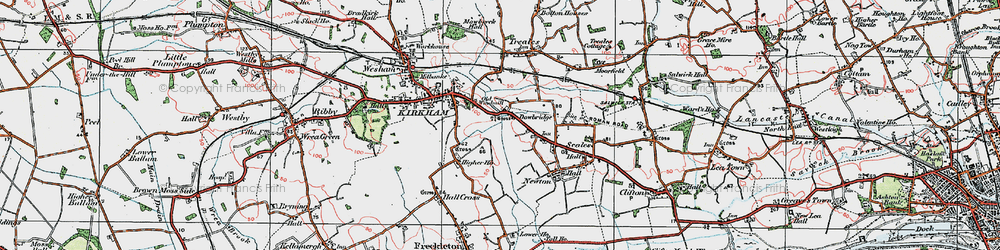 Old map of Dowbridge in 1924