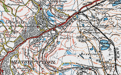 Old map of Dowlais in 1923