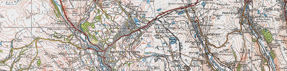 Old map of Dowlais in 1923