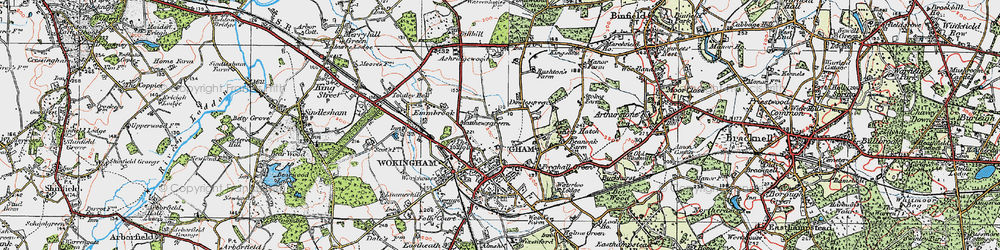 Old map of Ashridge Manor in 1919