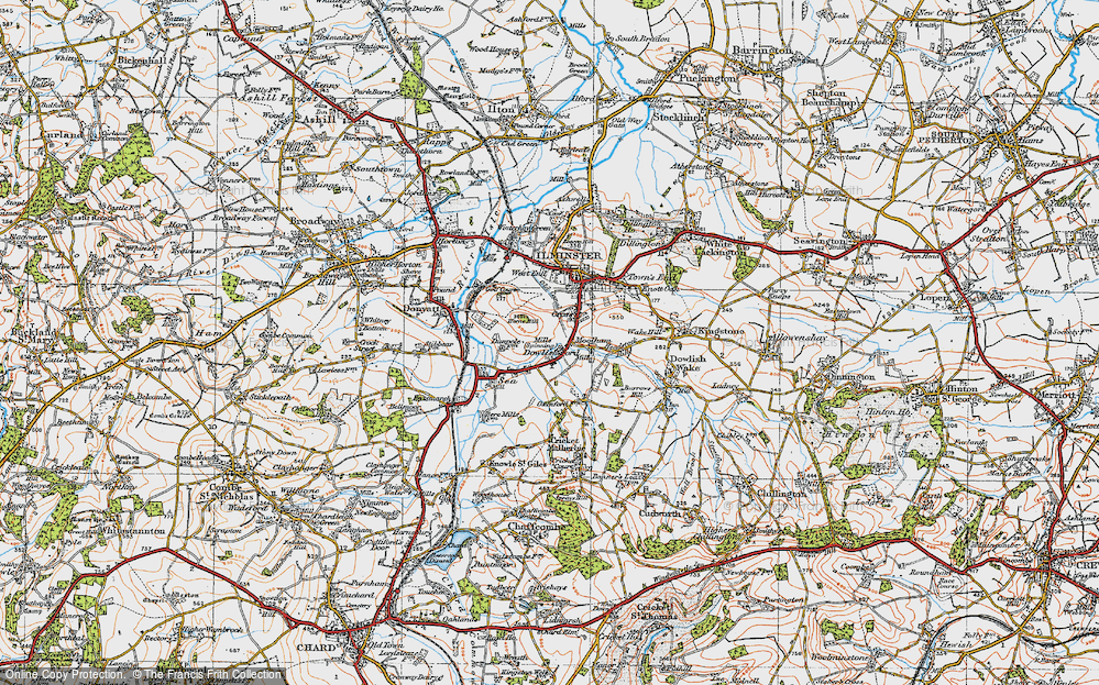 Old Map of Dowlish Ford, 1919 in 1919