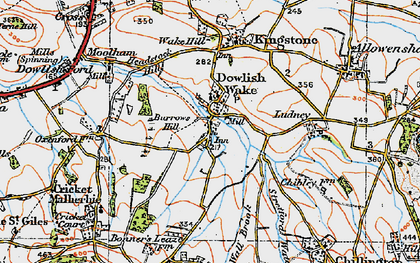 Old map of Dowlish Wake in 1919