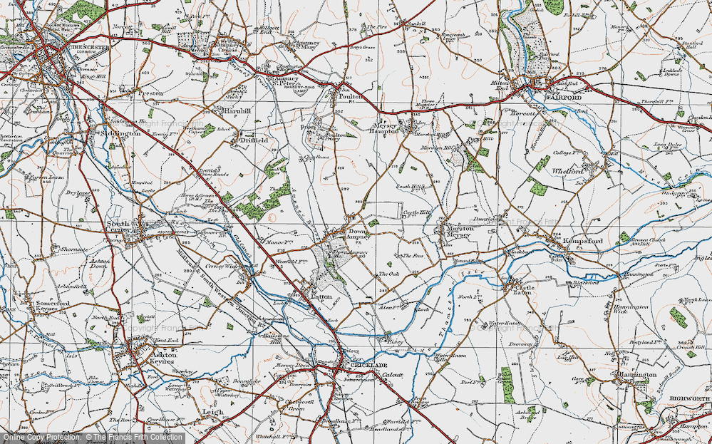 Old Map of Down Ampney, 1919 in 1919