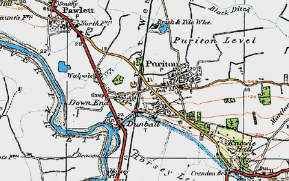 Old map of Down End in 1919