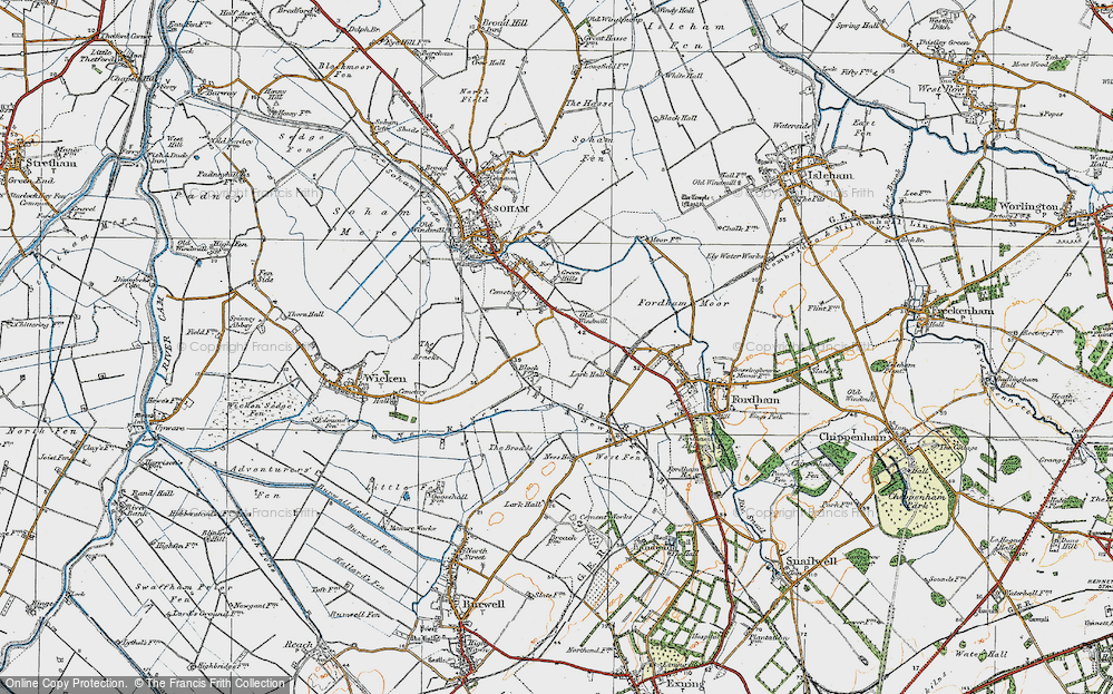 Old Map of Historic Map covering Broads, The in 1920