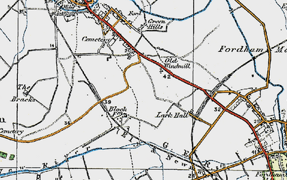 Old map of Down Field in 1920