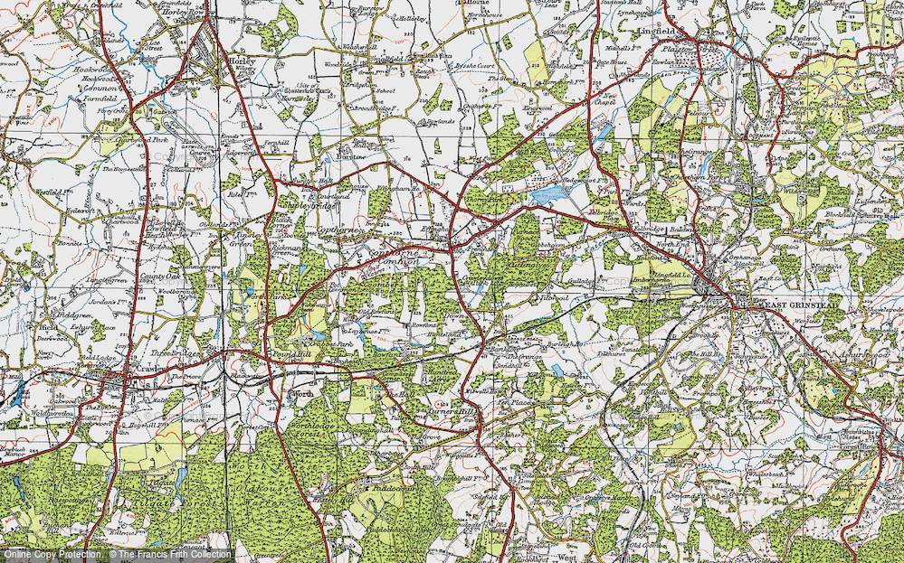 Old Map of Historic Map covering Rowfant in 1920