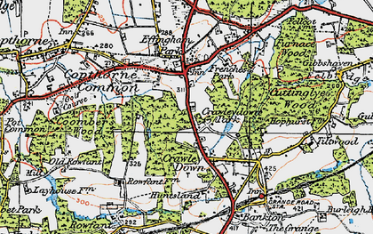 Old map of Down Park in 1920