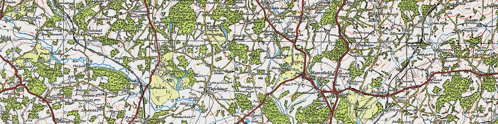 Old map of Down Street in 1920