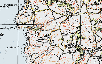 Old map of Down Thomas in 1919