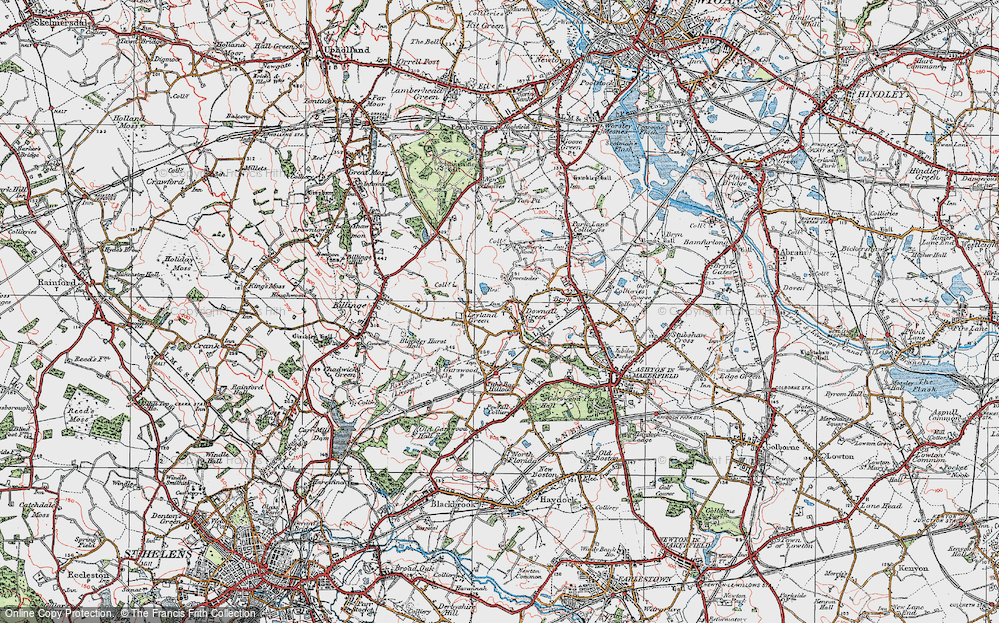 Old Map of Downall Green, 1924 in 1924