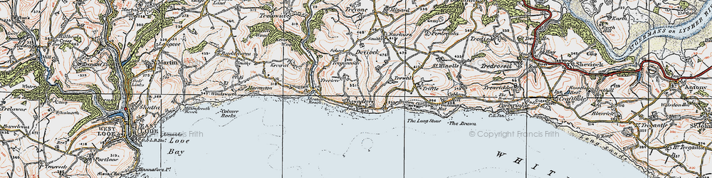 Old map of Downderry in 1919
