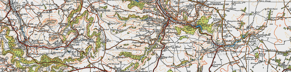 Old map of Bowlas Wood in 1919
