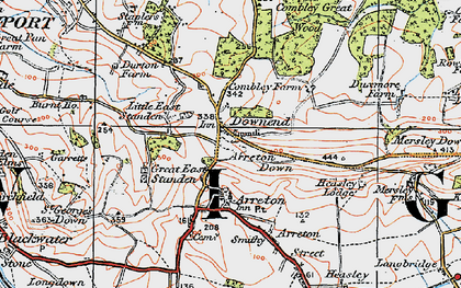 Old map of Arreton Manor in 1919