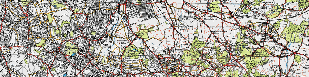 Old map of Downham in 1920