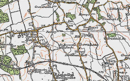 Old map of Downham in 1921