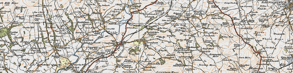 Old map of Downham in 1924