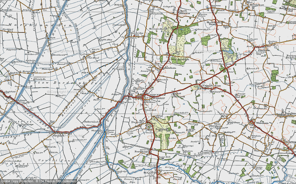 Old Map of Downham Market, 1922 in 1922