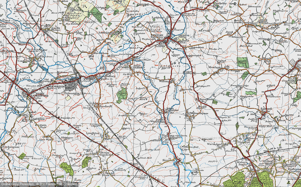 Old Map of Historic Map covering Willen Park in 1919