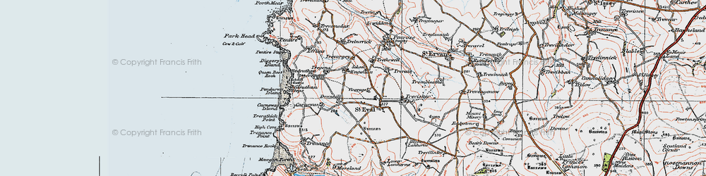 Old map of Downhill in 1919