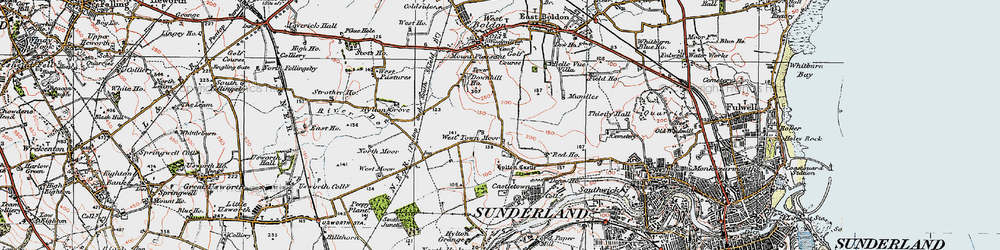 Old map of Downhill in 1925