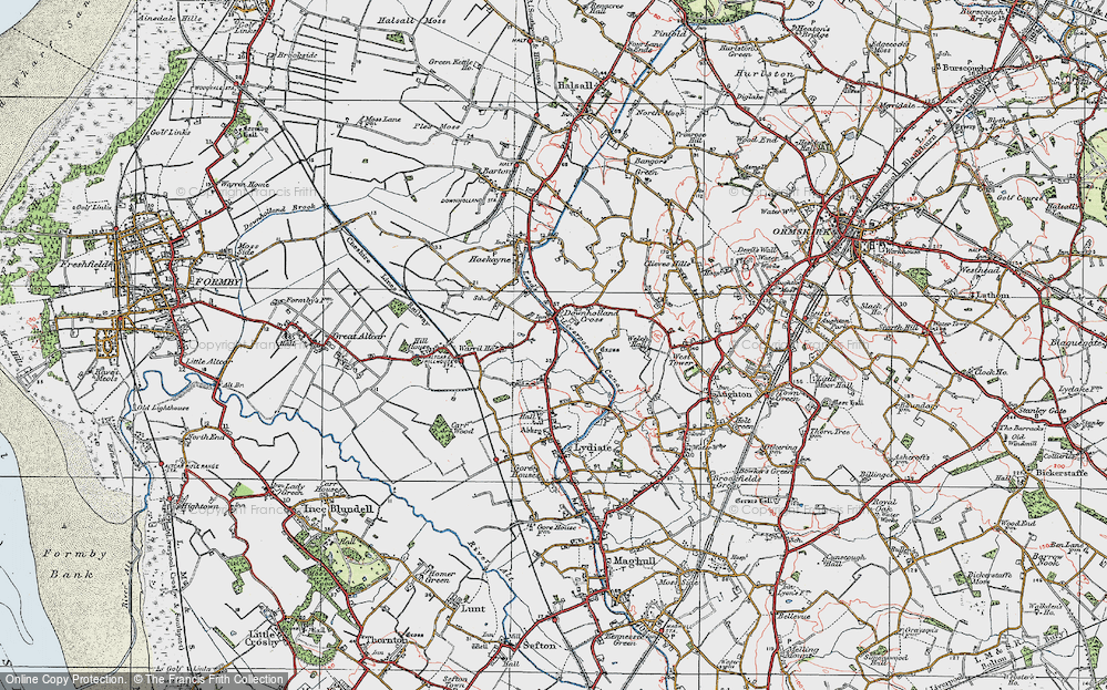 Old Map of Downholland Cross, 1923 in 1923