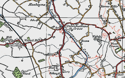 Old map of Downholland Cross in 1923