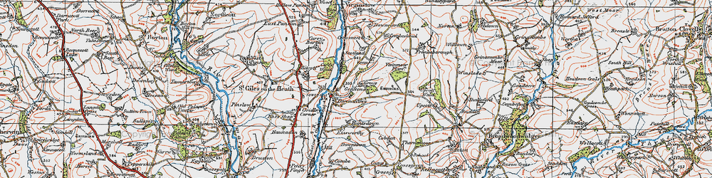 Old map of Downicary in 1919