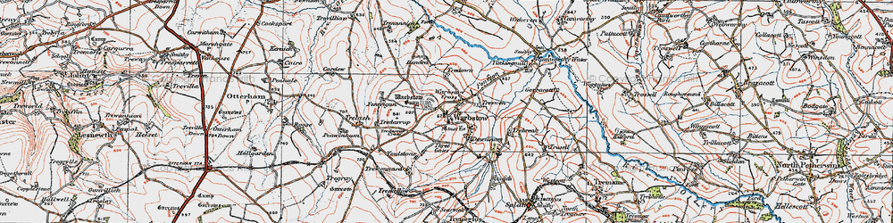 Old map of Downinney in 1919