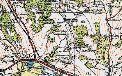 Old map of Downley in 1919