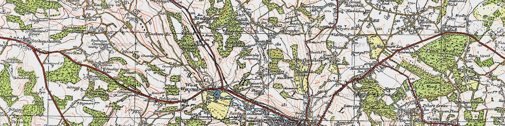 Old map of Downley in 1919