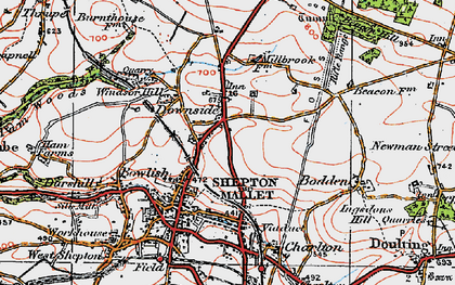Old map of Downside in 1919