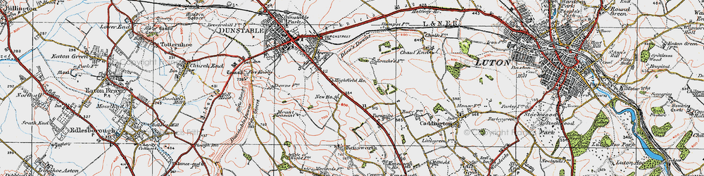 Old map of Downside in 1920