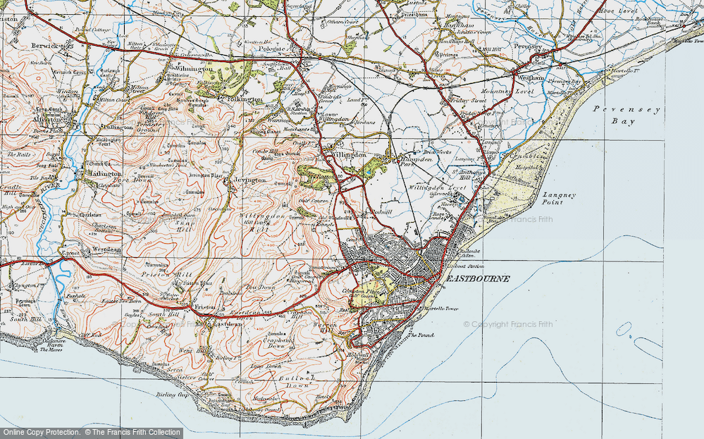 Old Map of Downside, 1920 in 1920