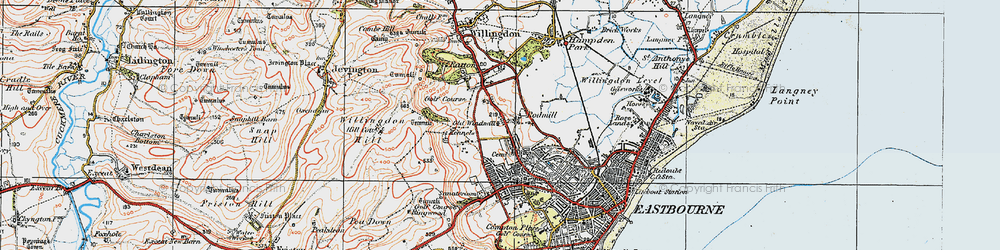 Old map of Downside in 1920