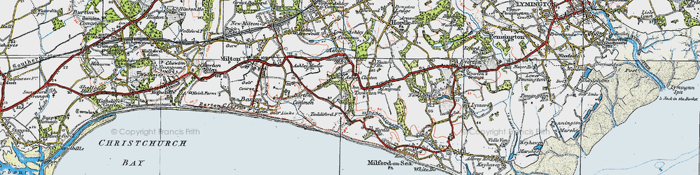Old map of Downton in 1919