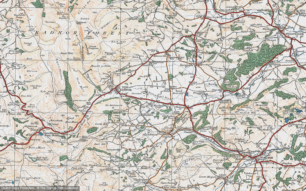 Old Map of Historic Map covering Four Stones in 1920