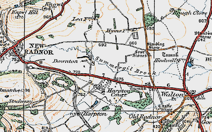 Old map of Downton in 1920