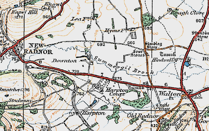 Old map of Four Stones in 1920