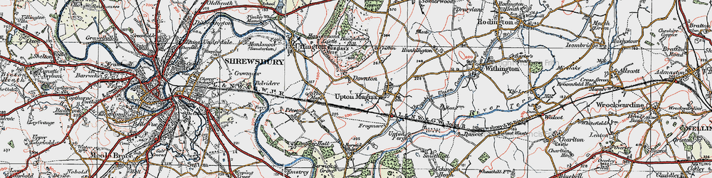 Old map of Downton in 1921