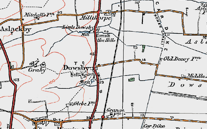 Old map of Dowsby in 1922