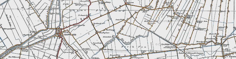 Old map of Dowsdale in 1922