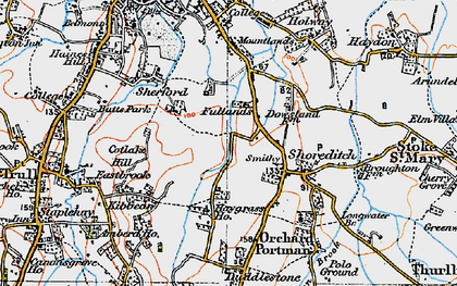 Old map of Dowslands in 1919