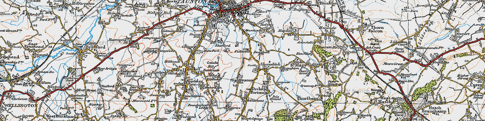 Old map of Dowslands in 1919