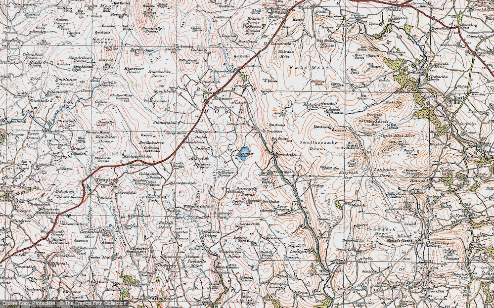Old Map of Historic Map covering Bois Ho in 1919