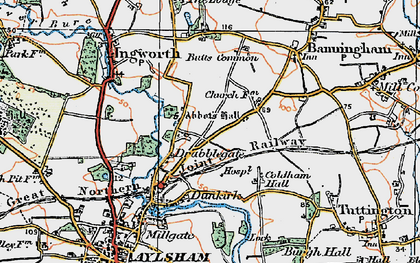 Old map of Abbot's Hall in 1922